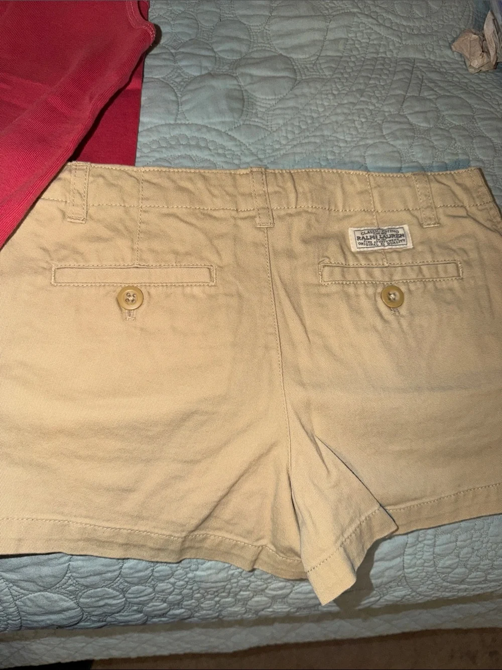 Ralph Lauren Red Tank & Khaki Shorts Set